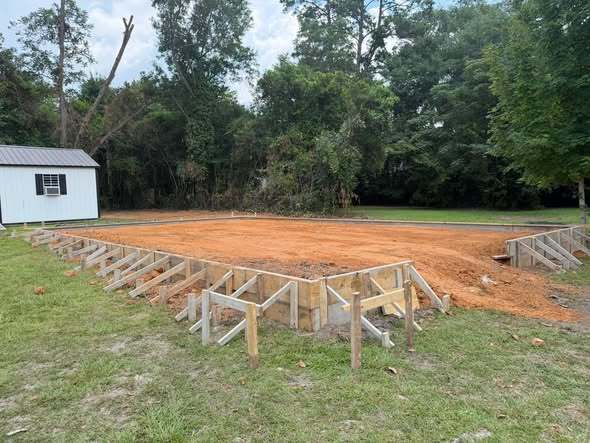 Framing and backfill for the new storage building under construction at our Stonewall Street location